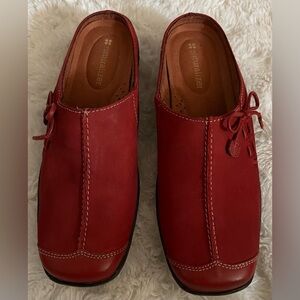 Naturalizer Red Suede Leather Slip On Mules Size 6M